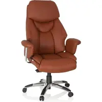 Hjh OFFICE PRADO Kunstleder - Luxus Chefsessel Braun