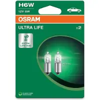 Osram 2 Glühlampen Blinkleuchte H6W 12V 6W BAX9s ULTRA LIFE für diverse PKW