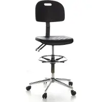 Hjh OFFICE TOP WORK 23 - Arbeitsstuhl Arbeitshocker Schwarz