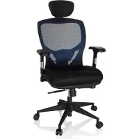Hjh OFFICE VENUS BASE - High End Bürostuhl Blau / Schwarz