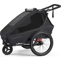 Qeridoo Kidgoo 2 - Kinderfahrradanhänger für 2 Kinder, Farbe: Phantom Grey