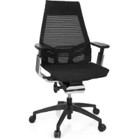 Hjh OFFICE GENIDIA SMART BLACK CM Netz - Profi Bürostuhl Schwarz / Chrom