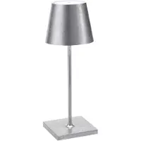 Zafferano Poldina Pro Mini Silver Leaf LED-Tischlampe, wiederaufladbar und dimmbar, mit einer Akkulaufzeit von bis zu 12 Stunden.