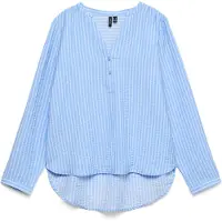 Vero Moda Blusenshirt "VMKAJA LS V-NECK FOLD-UP TOP WVN" mit Raglan-Ärmeln