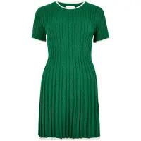 Apricot Strickkleid "Skater-Minikleid" mit Zopfmuster
