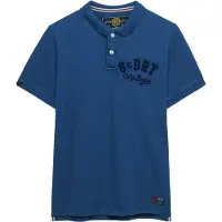 Superdry für Herren. M1110471A Vintage Athletic blaues Poloshirt (XL), Lässig, Baumwolle, Kurzarm