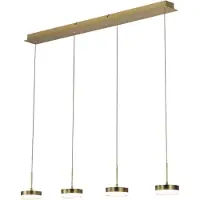 FABAS LUCE Dunk 4-flammige Pendelleuchte - 32W dimmbare LED - Satiniertes Messing Lineares Design