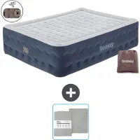 OEM Zweisitziges Luftbett - 152 x 203 x 51 cm - Blauw - inklusive Pumpe und Bettwäsche