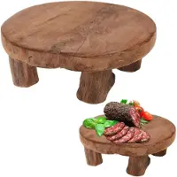 Home Styling Collection Holzbrett mit Füssen aus Teakholz, Servierbrett