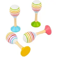 Bigjigs Holz Musikspielzeug Junior Maraca Set - buntes Baby und Kleinkind Spielzeug