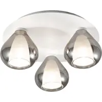 FABAS LUCE Lila - Runde Deckenleuchte D.40cm - Wandleuchte mit 3 E27 LED-Glühbirnen MAX 40W - Geräuchert