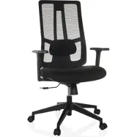 Hjh OFFICE Profi Bürostuhl TRAMORE BASE Ergonomischer Schreibtischstuhl mit Armlehnen Stoff / Netzstoff Schwarz Drehstuhl für Büro, Zuhause