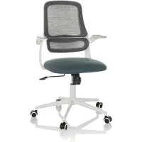 Hjh OFFICE Home Office Bürostuhl MIKO W ECO Schreibtischstuhl mit abklappbaren Armlehnen Stoff / Netzstoff Drehstuhl