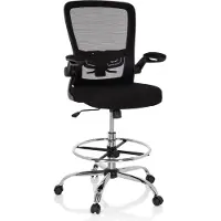 Hjh OFFICE VENDO WORK - Arbeitsstuhl Arbeitshocker Schwarz