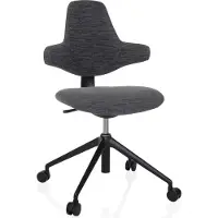 Hjh OFFICE Profi Bürostuhl PALIANO Ergonomischer Schreibtischstuhl ohne Armlehnen Stoff Grau Drehstuhl für Büro, Zuhause