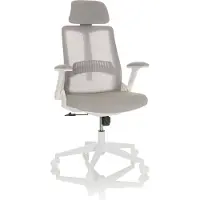 Hjh OFFICE Home Office Bürostuhl VENDO W Schreibtischstuhl mit Armlehnen Stoff / Netzstoff Drehstuhl