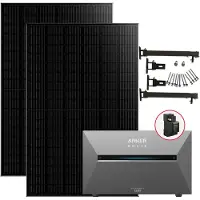 Anker Balkonkraftwerk 900W Komplettes Set mit Solarbank 3 Pro E2700, mit Halterung für Flachdach