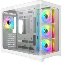 ITek DARK CAVE CURVED, Tower, PC, Weiß, ATX, micro ATX, Mini-ITX, Blau, Grün, Rot, Taschenlüfter