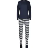 Skiny Pyjama "Night In Mix & Match" 2 tlg. mit Rundhalsausschnitt, langärmelig, breiter Bund