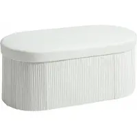 HOMCOM Sitzbank-76L x 38B x 35H cm-Cremeweiß | Gr.: onesize