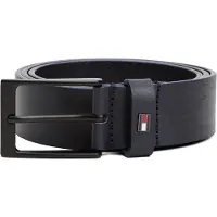 Tommy Hilfiger Ledergürtel "LAYTON 3.5 cm breit" Metallpatch, Einfachdornschließe