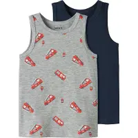 Name it Grey Firetruck ärmelloses T-shirt 2 Einheiten