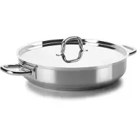 Lacor CHEF LUXE 54650 Sauteuse inkl. Deckel, Edelstahl, 50 cm Durchmesser, Induktionsherd-geeignet