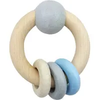 Hess Holzspielzeug Rundrassel in Natur/Blau | Gr.: onesize