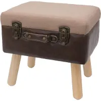 Vintage Sitzhocker Koffer mit Stauraum im Vintage-Design, VSH101, 40 x 32 x 39 cm, Klassik