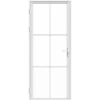 Vente-unique Zweiteilige Türen aus Aluminium und gehärtetem Glas - H 204 x B 73 cm - Weiß - SEROTO
