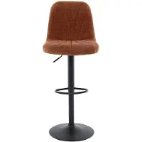 Vente-unique Barhocker 2er-Set höhenverstellbar - Strukturstoff & schwarzes Metall - Terracotta - LASANDRIA
