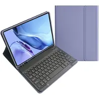 Mobigear Keys iPad Air 11 Zoll (2025) Hülle QWERTY Bluetooth Tastatur Klapphülle + Stifthalter - Lila