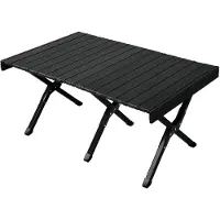 JAWINIO Gartentisch klappbar Falttisch tragbar Aluminium Schwarz