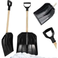 Kadax Schneeschaufeln "Marlioz", Schneeschaufel aus Kunststoff mit ergonomischem D-Griff, Schwarz, 81 cm