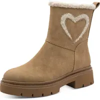 Marco Tozzi Winterboots, Blockabsatz, Stiefelette mit Teddy-Herzapplikation an der Seite