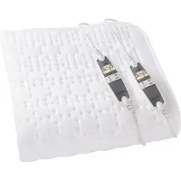 Inventum HN297V - Elektrische Bettdecke - Separate Fußzone - 2 Personen - 160x160 cm - Anti-Allergie - Antibakteriell - Vlies - Weiß