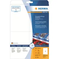 Herma Etiketten 4697, 105 x 148 mm, 100 Stück, auf DIN A4, wetterfest, selbstklebend, stark haftend, Polyesterfolie, mattweiß