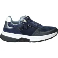 Gabor ROLLINGSOFT Damenschuhe - bequeme Schnür- Halbschuhe blau