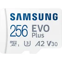 Samsung EVO Plus microSD-Speicherkarte (2024) (inkl. SD Adapter) - 256 GB, 256 GB, MicroSDXC, UHS-I, 160 MB/s, Class 3 (U3), V30