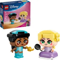 LEGO ǀ Disney Princess Die Mini-Prinzessinnen Jasmin und Rapunzel - Spielzeug mit 2 Minipuppen und Zubehör - inkl. Zauberlampe - Kleines Geschenk für Mädchen ab 5 Jahren und Disney Fans - 43303