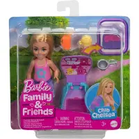 Mattel Chelsea Family & Friends Cupcake backende mit Rucksack, -Puppe und Accessoires, Rucksack mit Cupcake-Spielzeug, Modepuppe, Weiblich, 3 Jahr(e), Mädchen, 152 mm, Mehrfarbig