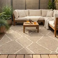 FRAAI In- & Outdoor Jute Teppich - Fora Lines Natural 160x230 cm