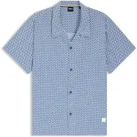 BOSS Black Hemd blau Muster