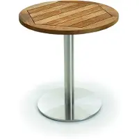 Niehoff - Runder Garten-Bistrotisch - Teak Teak geölt Edelstahl gebürstet Durchmesser: 95 cm