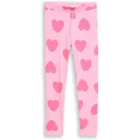 Tom Tailor Leggings , Mädchen, Gr. 128, N-Gr, pink small heart print, Web, Obermaterial: 95% Baumwolle, 5% Elasthan, bedruckt, skinny fit lang, Hosen Leggings, mit Herzchen Print