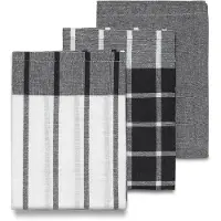 kela Geschirrtuch Pasado Schwarz (3er-Set) - 65 x 45 cm
