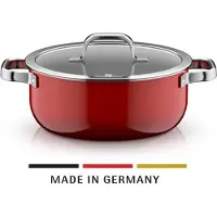 WMF Fusiontec Mineral Pro, Bratentopf mit Deckel, 24 cm, Passion Red 122541