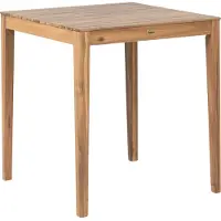 Beliani Gartentisch Hellbraun es Akazienholz 70x70 cm Quadratisch für 2 Personen Rustikaler Stil Balkon Terrasse Outdoor Holztisch