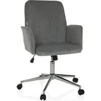 Hjh OFFICE Home Office Bürostuhl SOLAO CORD Schreibtischstuhl mit Armlehnen Stoff Drehstuhl