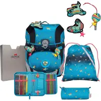 DERDIEDAS ErgoFlex Tiny LED Rainbow Star Schulranzenset 5-teilig